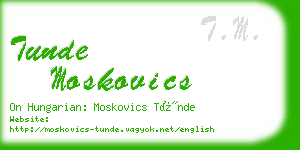 tunde moskovics business card